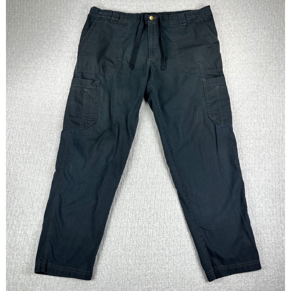 Carhartt Cargo Pants Men L 39x30 Black Ripstop Drawstring Utility C54108